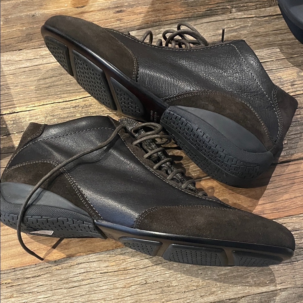Piloti Mile chocolate Brown Leather+Suede Shoes - never worn